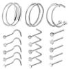 1 adet cerrahi çelik burun halkası yuvarlak çember C/L şekli burun piercing damızlık Tragus kulak kıkırdak Helix piercing Oreja göbek takısı