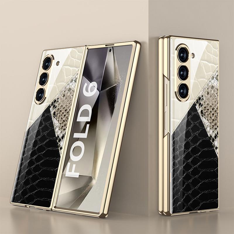 Nou pentru Samsung Galaxy Zfold6 5g Husă Telefon Pictură Creativă Hd Sticlă Securizată Lux Ușor Orificiu de Precizie Husă Protecție la Cădere