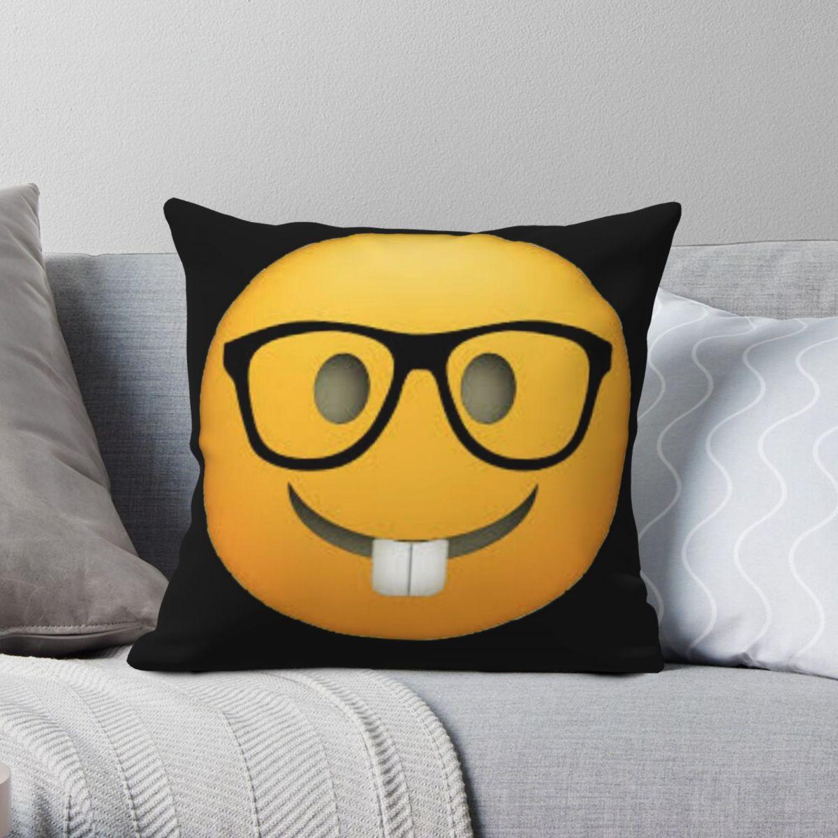 Green Harvest Unisex Nerd Face Square Pillowcase Polyester Linen Velvet Creative Zip Decor Home Cushion Case