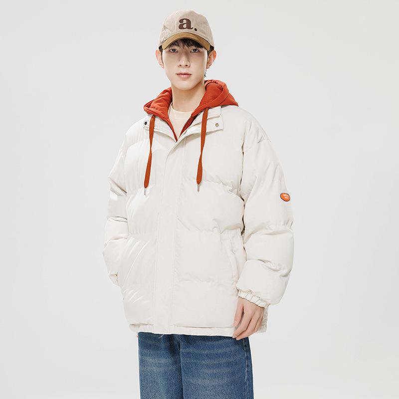 Large Size Cotton-padded Clothes Men's New Winter Thickened Cotton-padded Jackets Warm Hooded Jackets Fat Cotton-padded Clothes Fake Two Pieces