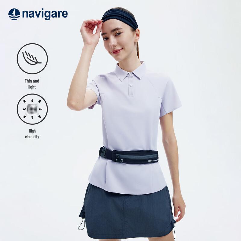 Navigare Women's Slim-Fit Short Sleeve Polo Shirt