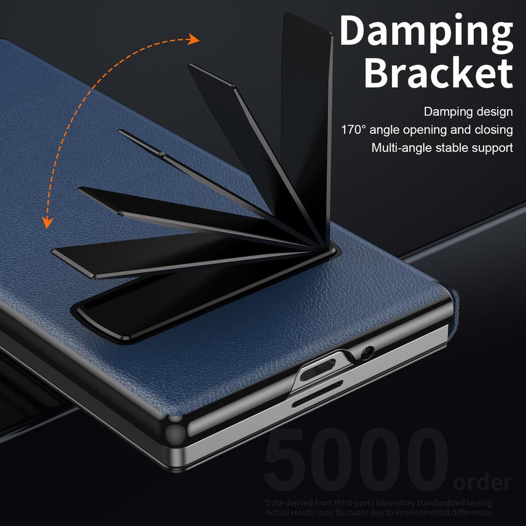 Capa Samsung Z Fold7 de Couro com Suporte Flip para Fold6/5/4/3 - À Prova de Queda, Protetora, Compatível com Comércio Eletrônico Transfronteiriço