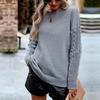 Loose Knitted Sweater Women Long Sleeve O Neck Autumn Winter Solid Color Tops