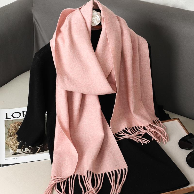 Nytt 62 farger Vinterskjerf for kvinner Langt Varmt Kasjmirskjerf Hijab Ensfarget Dame Sjal Wrap Kvinnelig Pashmina Bandana Hodeskjerf