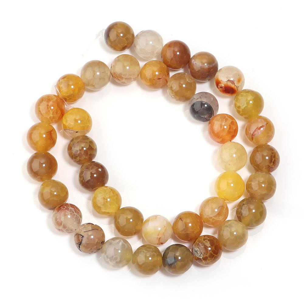 6 8 10mm Natural Stone Yellow Dragon Agate Beads Round Loose Spacer Beads For DIY Jewelry Making Necklace Bracelet Accessories
