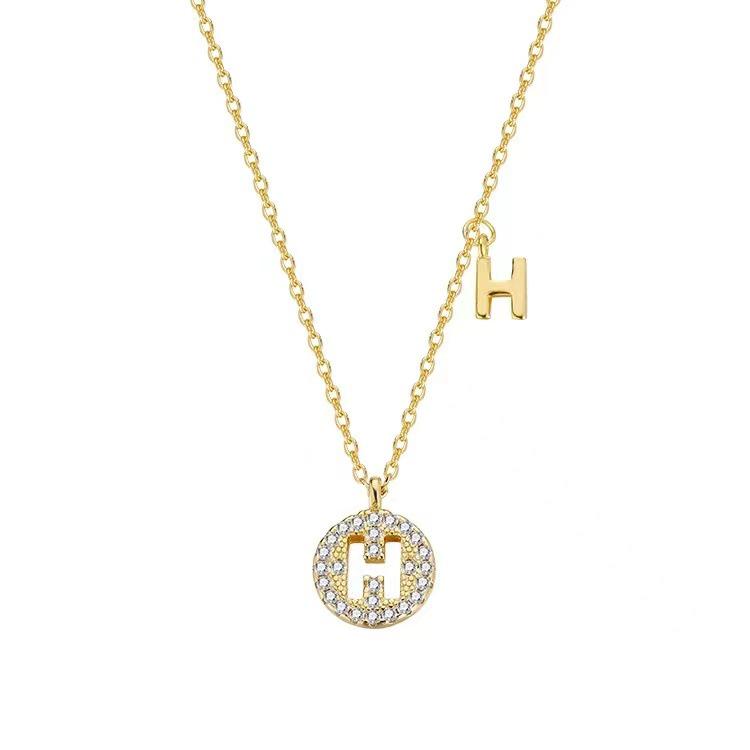Trendy French Minimalist H Pendant Choker Necklace for Women