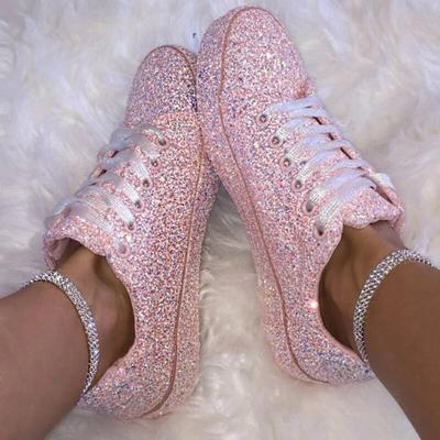 Newest Women Sneakers Glitter Autumn Flat Vulcanized Ladies Bling Casual Female Fashion Platform Fashion Flat Sport Shoes For Women