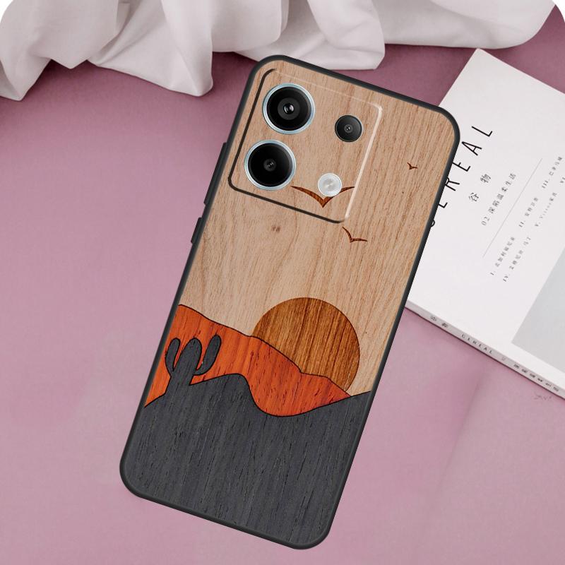 Wolf Bike Butterfly Wood Case For Xiaomi Redmi Note 12 11 9 10 13 Pro Plus 12S 11S 10S 9S Redmi 13C 9C 10C 12C Cover