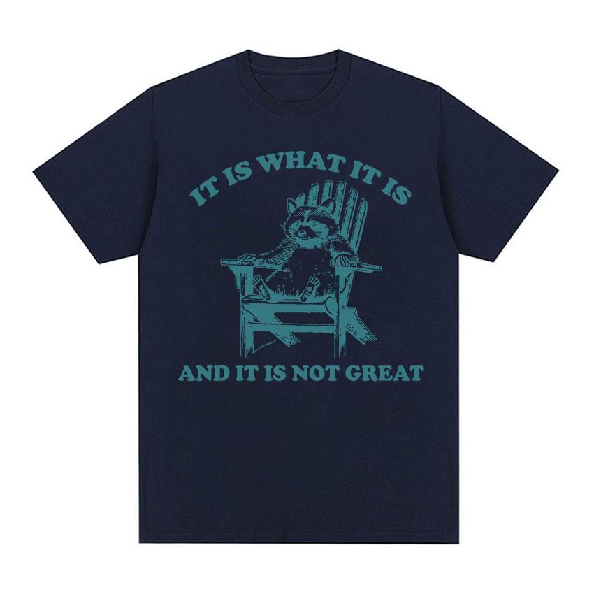 

It Is What It Is and It Is Not Great Raccoon Funny Meme TShirt Unisexs Women Casua LFashion Cotton Short Sleeve Tshirts Clothing S