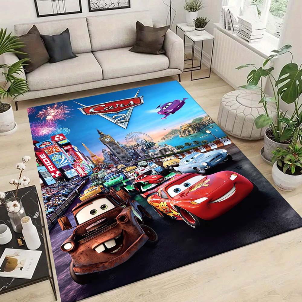 1pc Lightning McQueen and His Friends Rug - Non-Slip, Machine Washable Polyester Carpet for Living Room, Bedroom, Bathroom & Laundry - Comfortable Hom