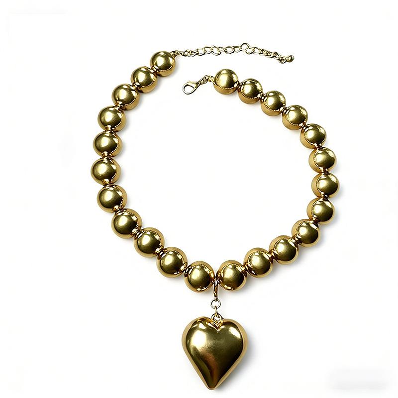 Accessories Exaggerated Round Punk Collar Collarbone Chain Geometric Beads Necklace Beads