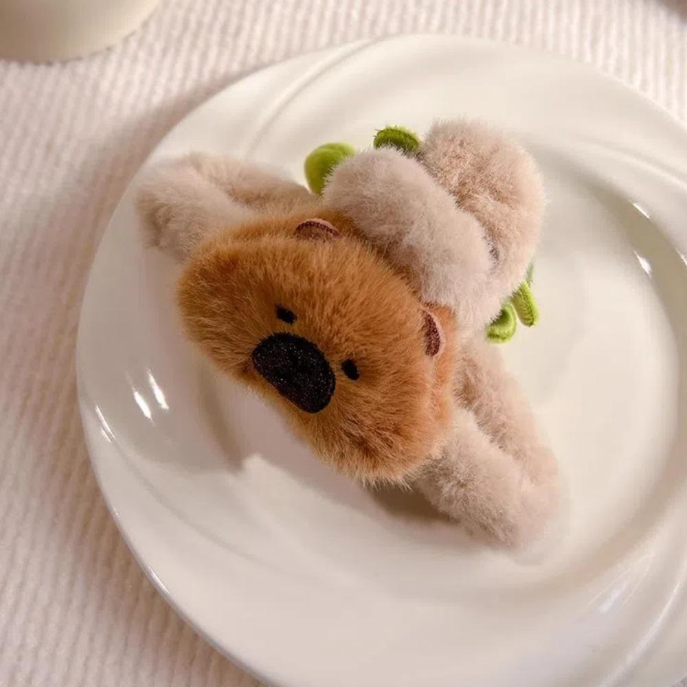 Elastic Capybara Shark Clip Turtle Cartoon Animal Hair Clip Large Capybara Hair Rope  Women