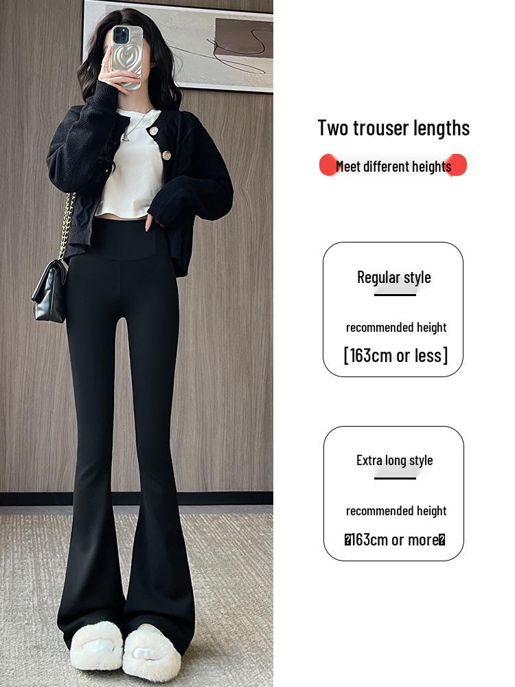 Women's Spring 2026 High-Waisted Micro-Flared Shark Skin Yoga Pants: Petite, Butt-Lifting, Slimming.
