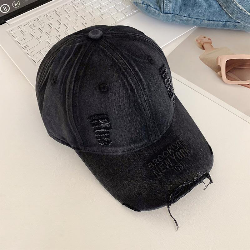 Baseball Denim Washed Cap With Wide Brim For Gift For Teens Protections Sun
