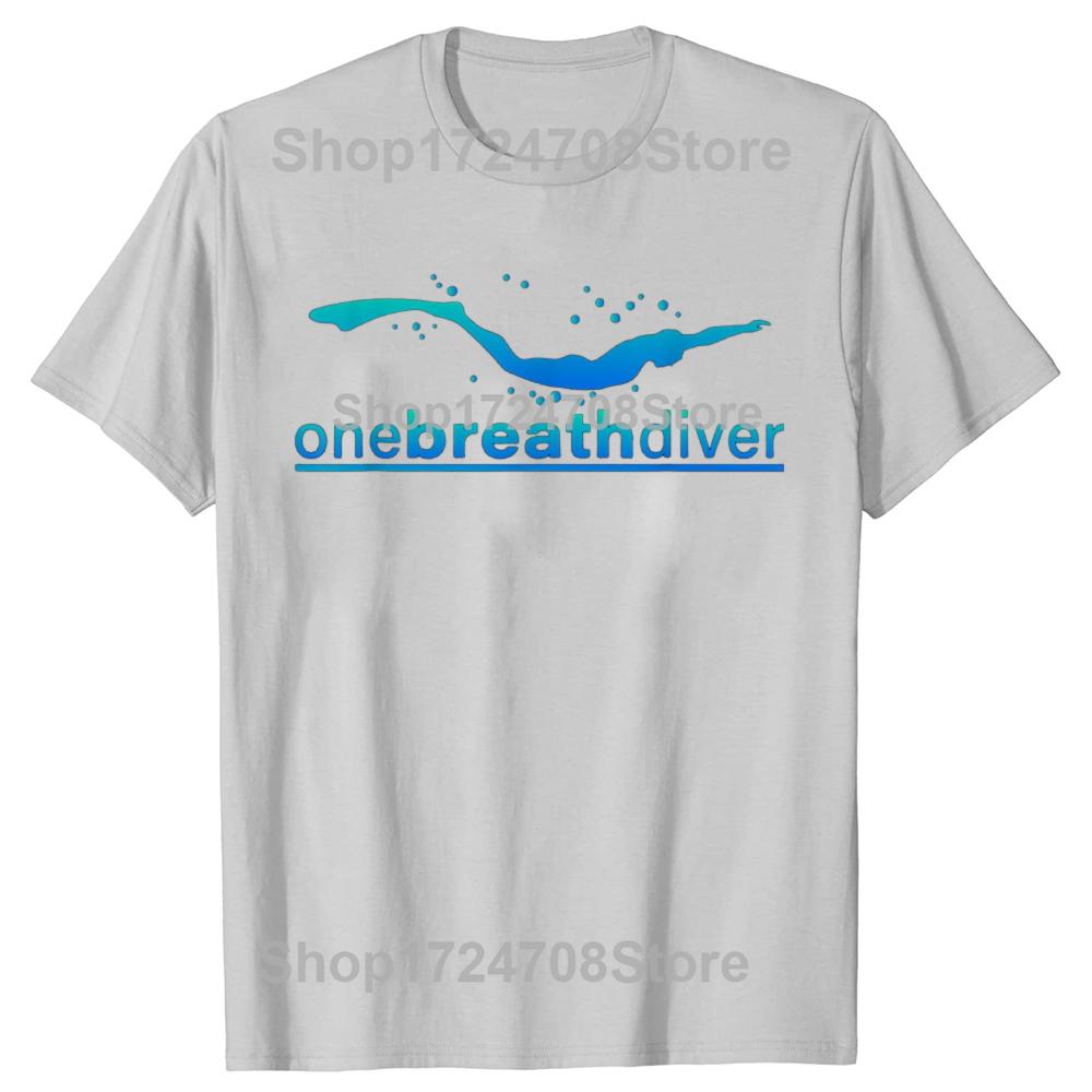 Funny One Breath Diver Freediving T Shirts Cotton Streetwear Short Sleeve Gifts Mens Fashion Casual Loose Oversized T Shirt