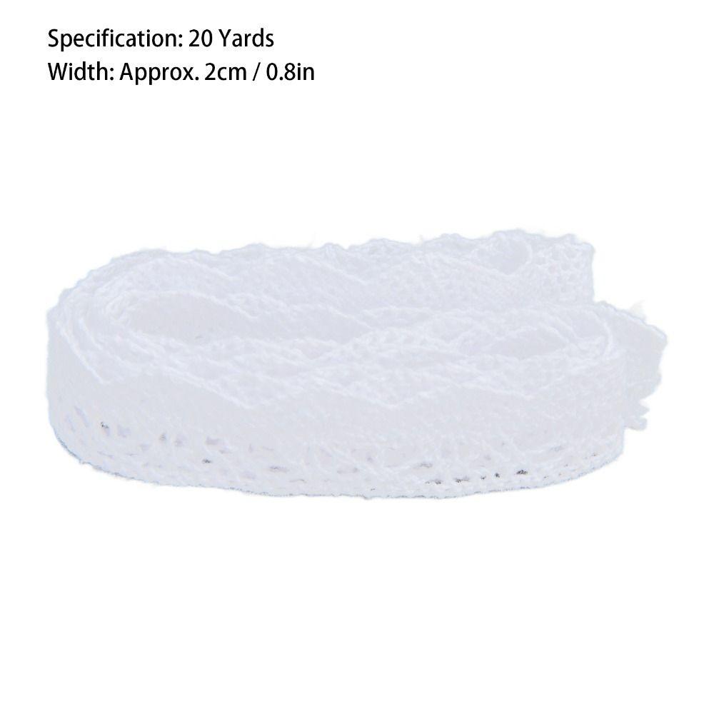 1pcs 20 Yards Length Cotton Lace Trim 2cm Width Scalloped Lace Edge  For Curtain Decoration