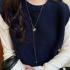 Zircon Tiger Eye Pearl Wood Horse Pendant Sweater Chain - High-End Autumn/Winter Women's Necklace