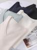 Women's V-Neck Silver Thread Wool Knit Pullover Sweater - Autumn/Winter Collection