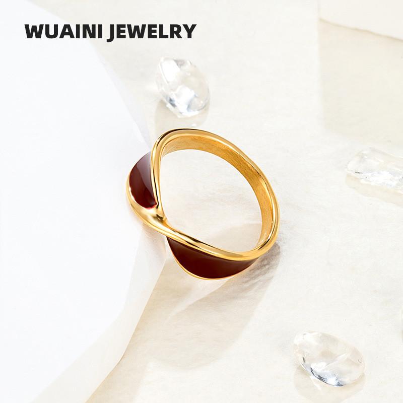 Ankara Fashionable Red Drip Oil Butterfly Ring Made From Premium Titanium Steel Women For