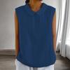 Women's Fashion Solid Color Collar Sleeveless Pullover Shirt Top