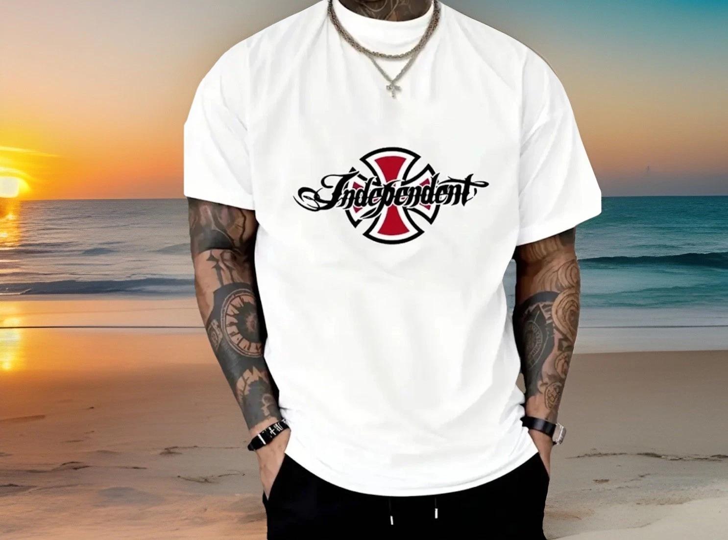 Skateboard T-Shirt - Mens Large L With Truck Logo Graphic Cotton White XL