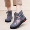 Geborduurde Hoge Laarzen: Warme, Antislip, Zachtzool Katoenen Schoenen voor Ouderen - Etnische Stijl, Perfect voor de Winter(Bestel een maat groter)