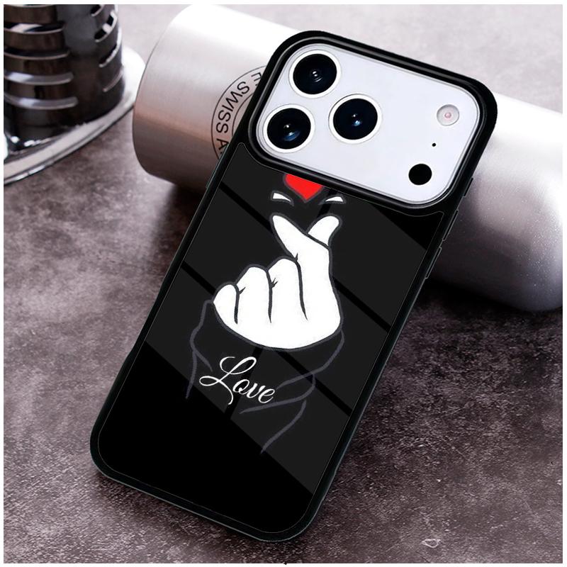 Hand Holding Moon Finger Heart Phone Case for iPhone 17 16 15 Pro Max Air 14 13 12 11 Plus Shockproof Cover