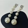 Exaggerated Personality Large Pearl String Fringed Long Earrings Light Luxury High Sense Celebrity Style Temperament Earrings
