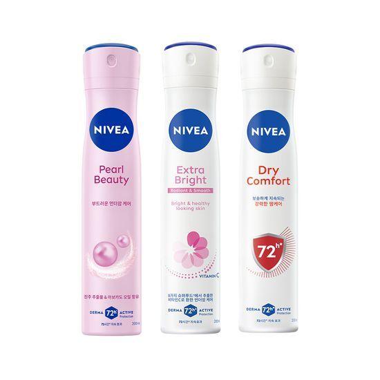 Nivea Deodorant Spray 200ml (Dry/Bright/Pearl & Beauty) Choose 1 of 3