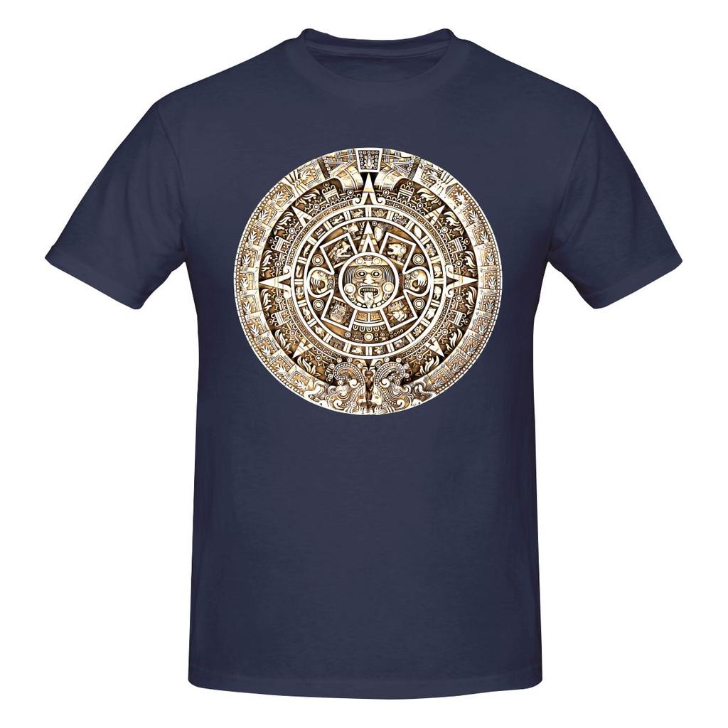 Aztec Calendar Flattering For All Body Types Tshirt Japanese Style Minimal Not Easy To Loosen Tee
