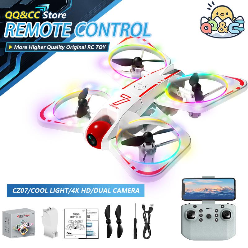 Ungiftiger Cz07 Drohne Blendende Beleuchtung Nacht Drohne Spielzeug 4K HD Dual-Kamera Drohne Luftbildfotografie Flugzeug Stunt RC Spielzeug Kindertag Geschenk