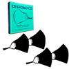 Onroad Co. Cotton Reusable and Washable 3 Layered Cloth Mask (Charcoal Black - Pack of 4, Medium (Ideal for 35-60 Kg Weight Range)) for Unisex