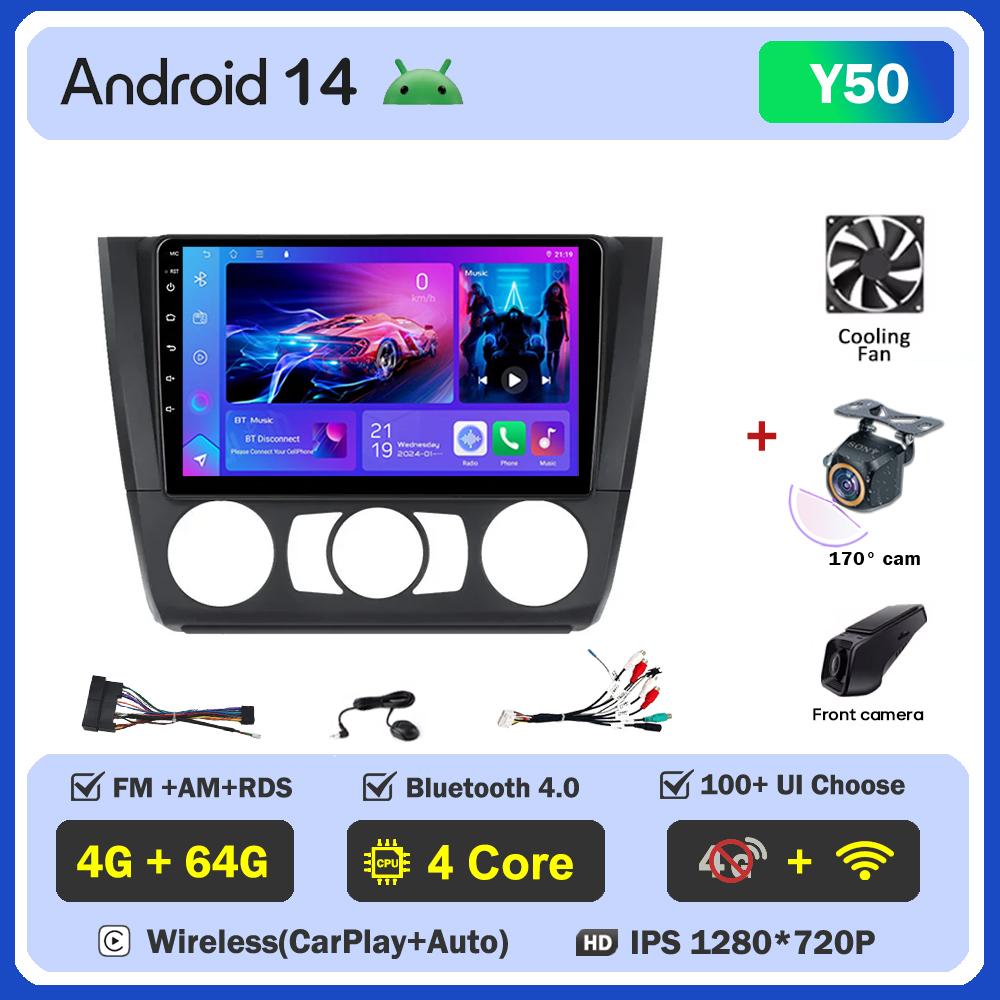 For BMW 1 Series E81 E82 E87 E88 AT 2004-2011Car Radio Player Car Carplay Screen Autoradio Mirror Link Car Intelligent System 4G