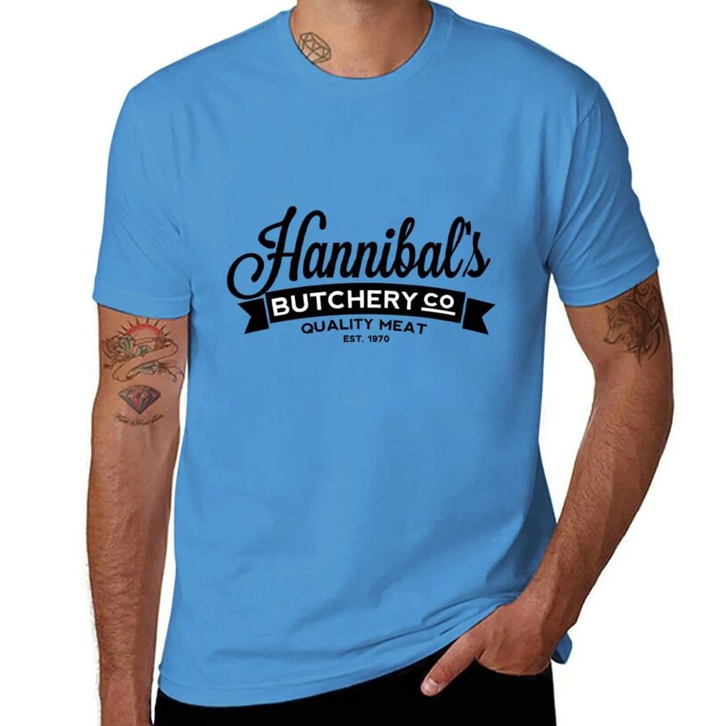 Oversized graphicswearHannibal's Butchery (DARK) T-Shirt anime heavyweights summer tops tops plain t shirtsSuper Cotton