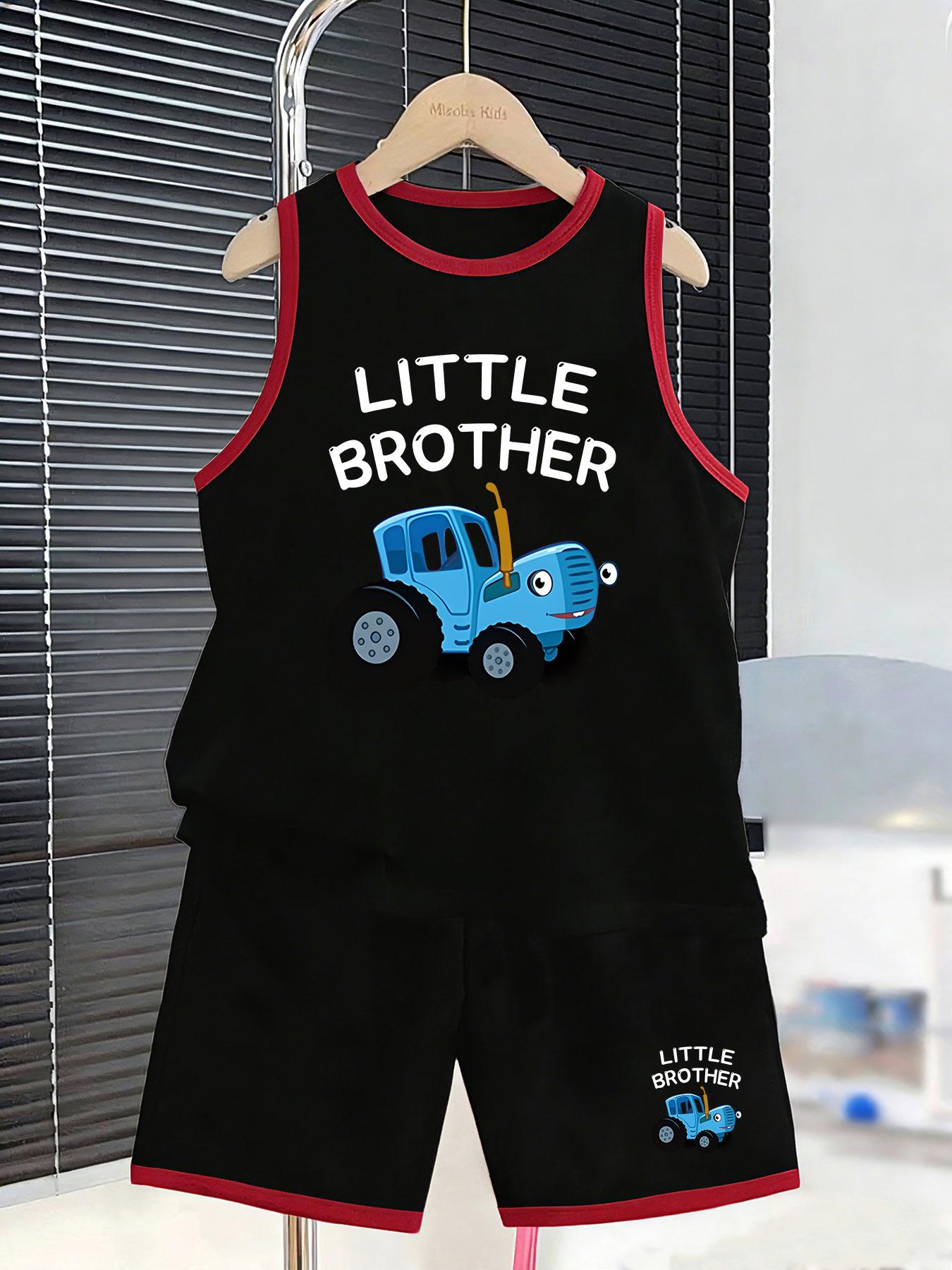 

Boys’ little brother tractor set. Cute prints, breathable fabric, loose fit for sibling wear. 2-3Y чёрный
