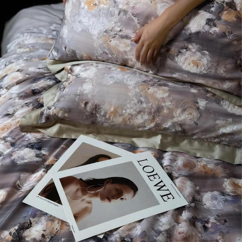 Herbst/Winter Hautfreundliches Reines Baumwoll 4-teiliges Bettwäsche-Set mit Verdicktem Digitaldruck