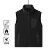 Casual Solid Color Fleece Vest Men's Autumn and Winter Warm Fleece Vest Outdoor Sports Cardigan Fleece Jacket Stand-up Collar Men