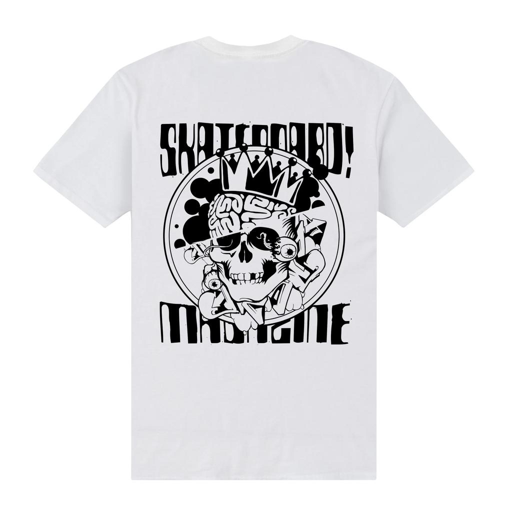 Skateboard! Unisex-Erwachsene Magazin-Totenkopf-T-Shirt