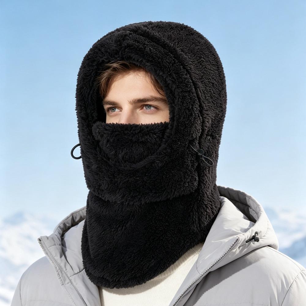 Solid Color Full Face Mask Hat Windproof Winter Hood Hat Cute Ear Protection Cap  Men Women