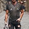 3D Printing T Shirt Fashionable nd Lnteresting Western Suit Pictures Men's T-Shirts Trend Digital Printing Casual Round Neck Short Sleeved