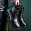 Fashion Boots Men High Top Boots High Quality Women Leather Shoes 2025 Outdoor Sneakers Men Lace Up Non-Slip Ankle Boots for Couple