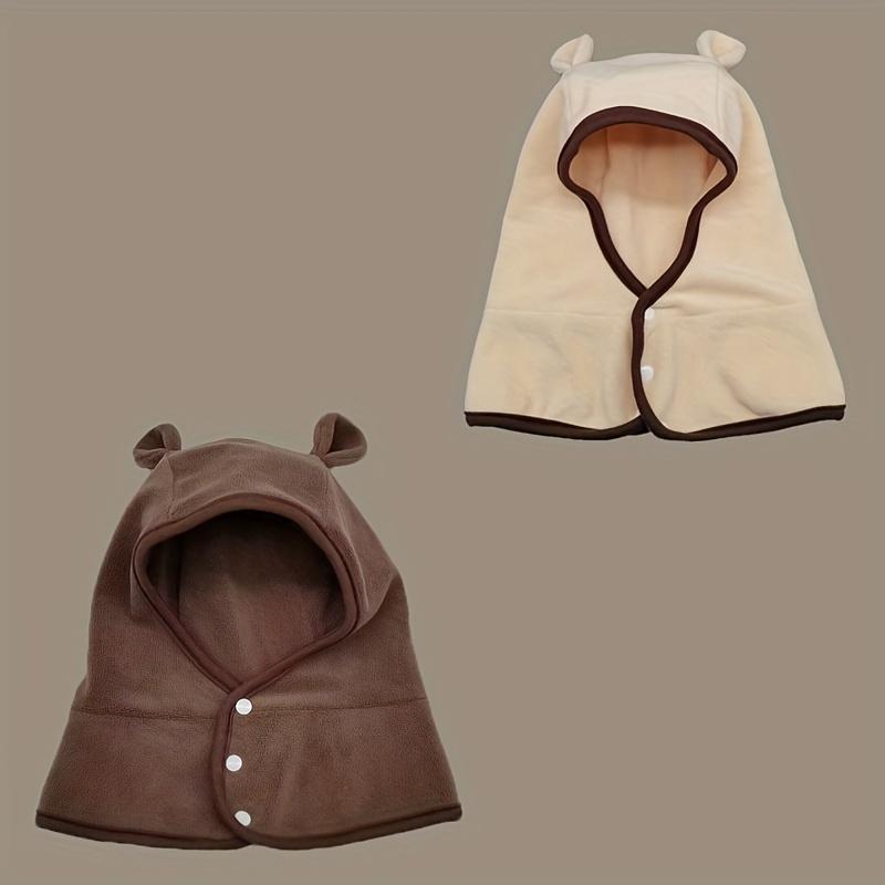 1pc children's hat autumn and winter baby scarf integrated beanie warm balaclava hat kids with ear protection fits 1-3 years old