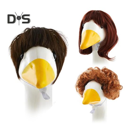 

3 шт. парик из косичек для крыльца, статуэтки гусей для улицы, аксессуары для украшения сада и лужайки A