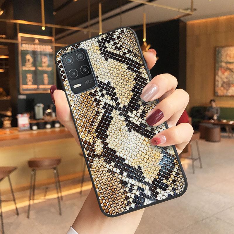 Etui na telefon ze skóry węża do OPPO Realme 8 7 6 6i C3 C21 C21Y C11 X3 SuperZoom A94 A74 A91 A53S A54