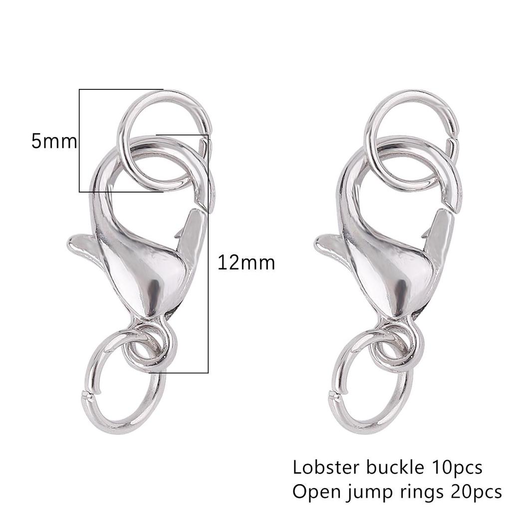 10Pcs DIY Jewelry Alloy Lobster Buckle, High-Quality Keychain Buckle, Handmade Accessory Single Circle Connection Buckle