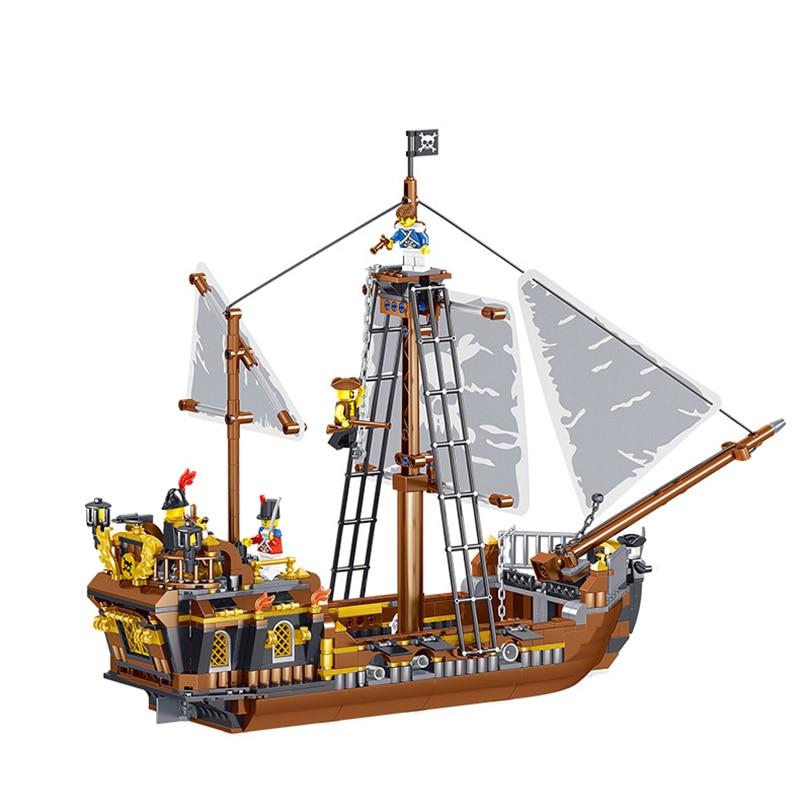 QL1800 Pieares Pirate Boat Οικοδομικοί λίθοι τούβλα Model Kid Εκπαιδευτικά παιχνίδια