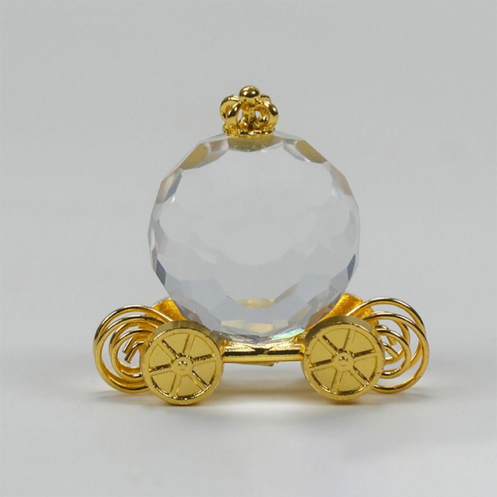 Clear Crystal Crafts Crystal Pumpkin Car Exquisite Baby Birthday Gift  Office Home Decoration