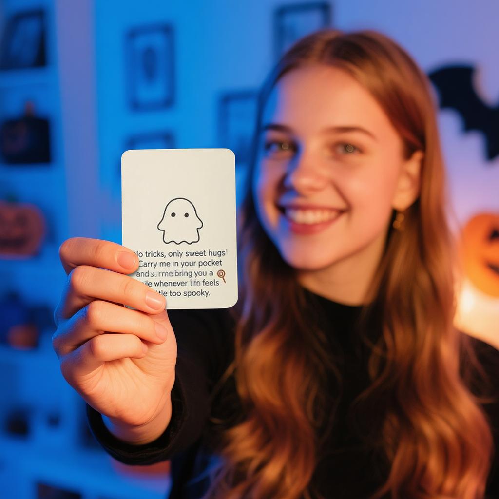 Pocket Comfort Ghost:  In Pockets, Halloween Cute Little Pocket Ghostly Tokens With Support Motivational Cards, Halloween Decorations Thoughtfu