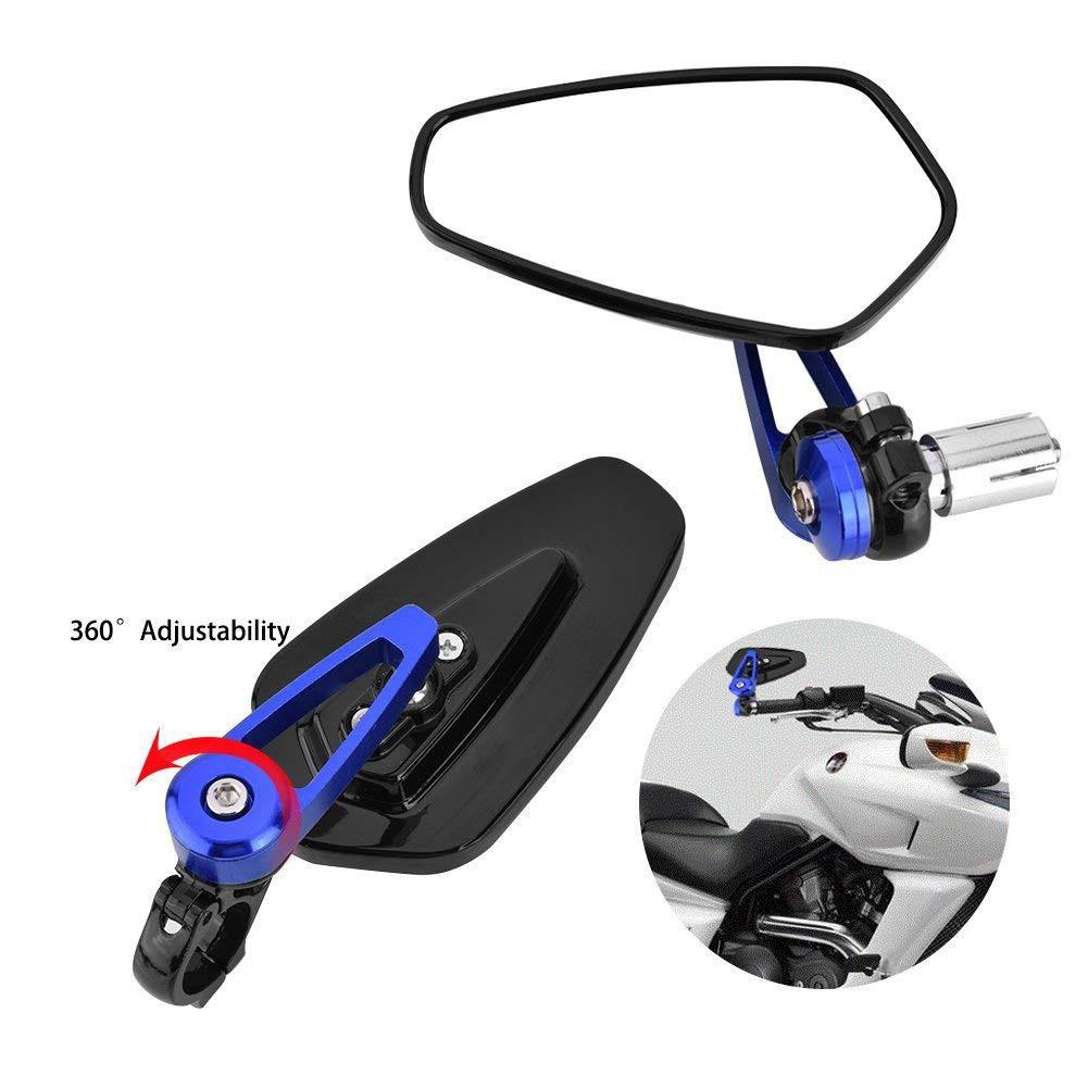 Compatible with Suzuki GSR 750 / GSR600 / GSR400 — Pair of Motorcycle Rearview Mirrors (Universal Fit) — Handlebar End Mirrors