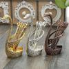 Stainless Steel Swan Base Holder with 3 Dessert Forks Coffee Spoons Set Tableware Home Decor Swan Base Holder Fruit Forks Set